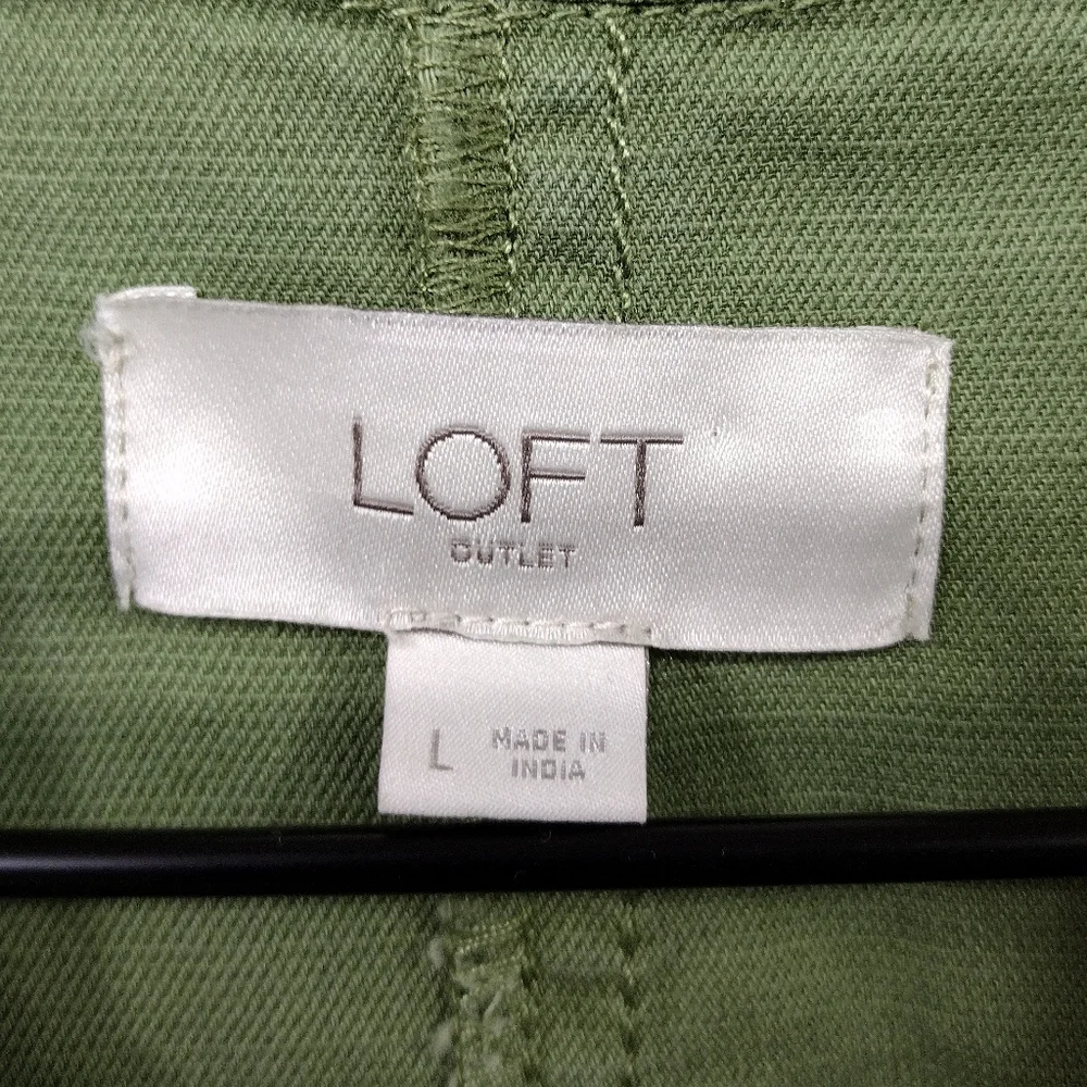 Loft Cargo Utility Jacket Women's L Green Boho Retro 90s Y2K Field Outdoor - Picture 7 of 8